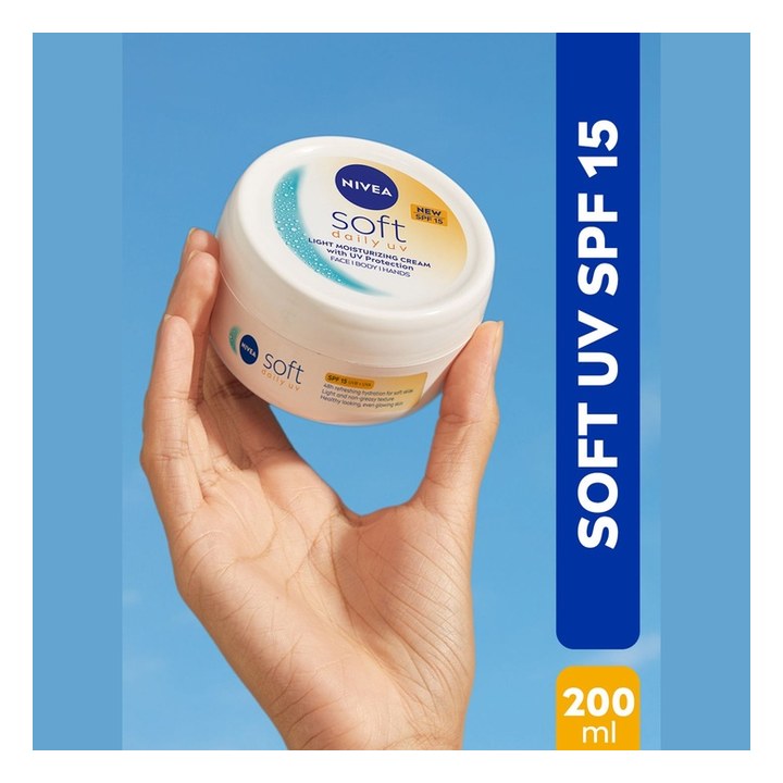 Nivea Soft Daily UV Light Moisturising Cream with SPF-15 - 200ml