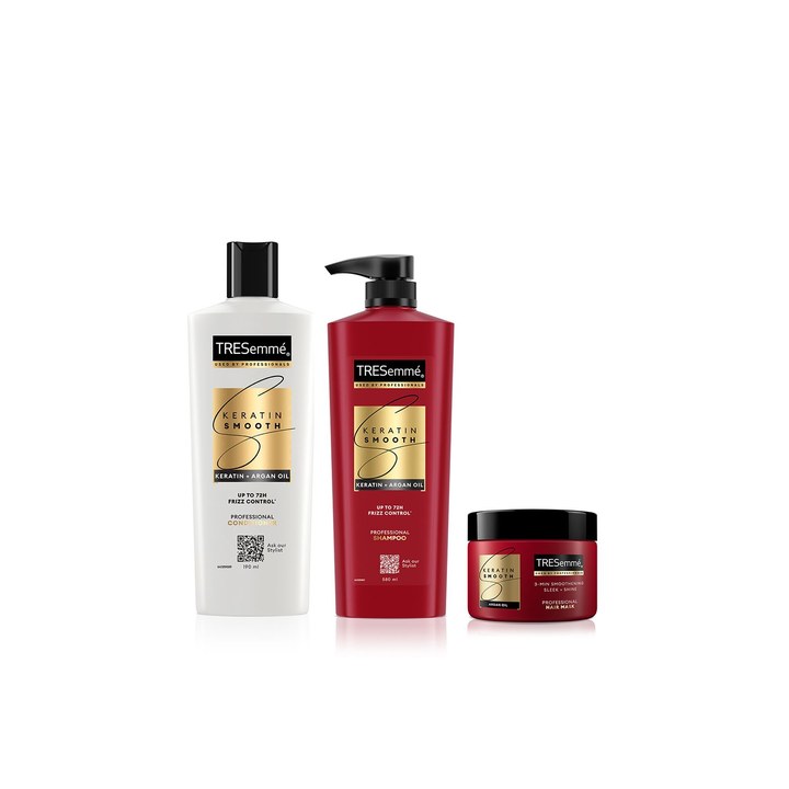 TRESemme Set of Keratin Smooth Conditioner 190ml + Shampoo 580ml + Hair Mask 300ml