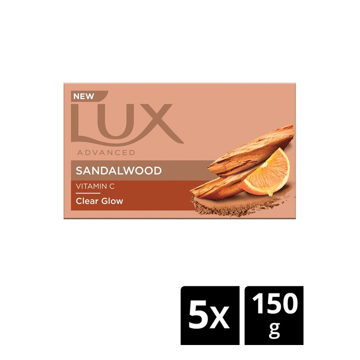 LUX Set of 5 Sandalwood with Vitamin C Bath Soaps - 150g Each