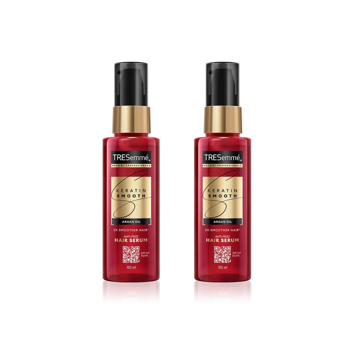 TRESemme Set of 2 Keratin Smooth Anti-Frizz Hair Serum with Argan Oil - 100 ml each