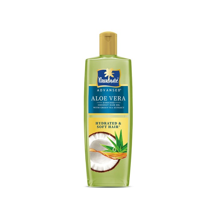 Parachute Aloe Vera Enriched Coconut Hair Oil with Green Tea for Hydrated Hair - 300 ml