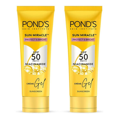 Ponds Set of 2 Protect & Bright Sun Miracle SPF 50 PA+++ Creme Gel Sunscreen - 50 g each
