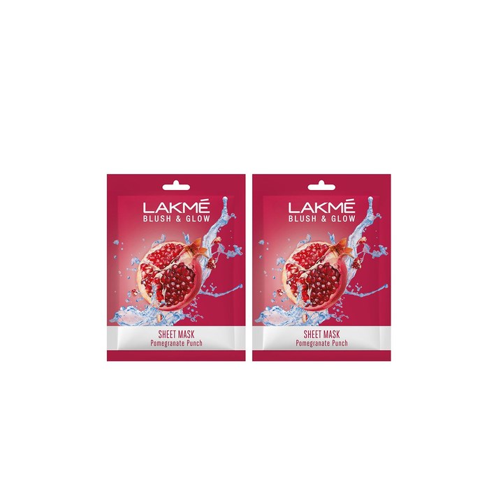 Lakme Set Of 2 Blush & Glow Pomegranate Punch Sheet Mask - 25ml