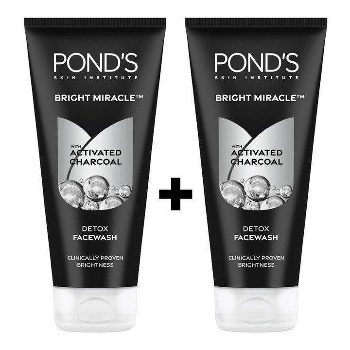 Ponds Set of 2 Bright Miracle Face Wash with Activated Charcoal - 200g each