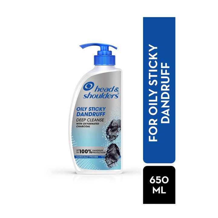 Head & Shoulders Deep Cleanse Oily Scalp Dandruff Shampoo with Oxygenated Charcoal - 650ml
