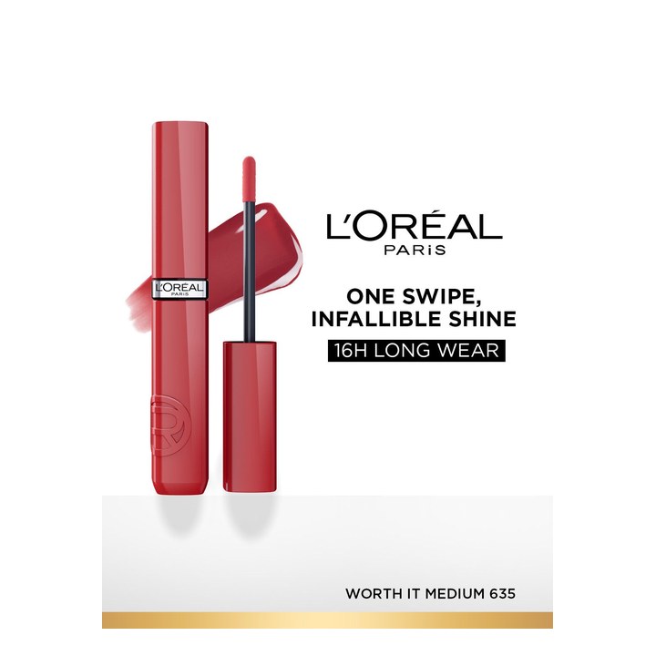 LOreal Paris Infallible Laque Resistance Longwear Liquid Lipstick 4ml- Worth It Medium 635