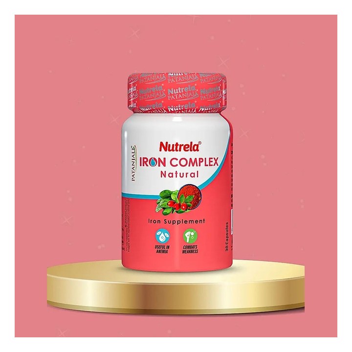 Patanjali Nutrela Iron Complex Natural Capsules - 30 Caps