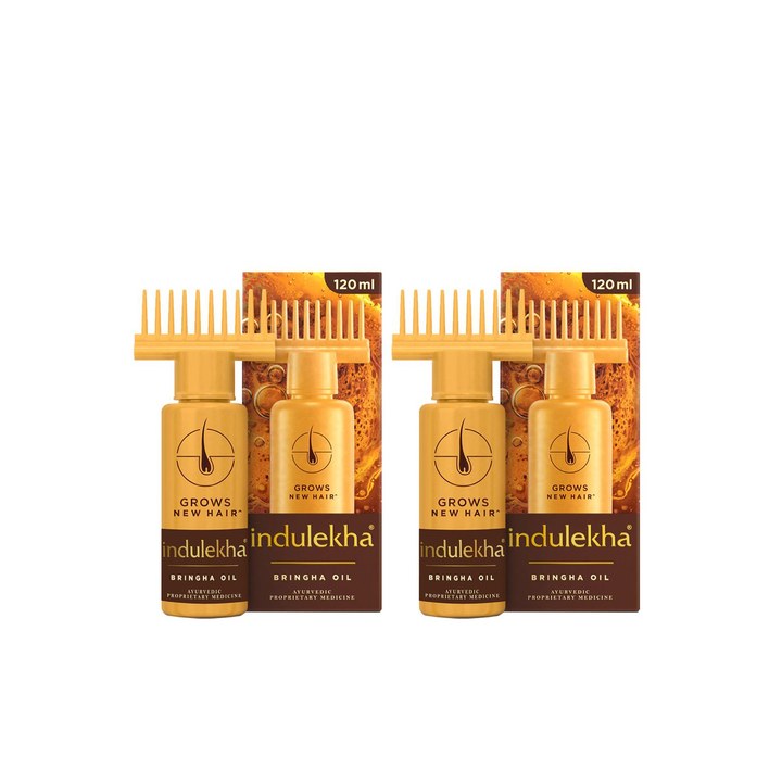 indulekha Set of 2 Bringha Hair Oil with Amla & Almond to Reduce Hair Fall - 120 ml each
