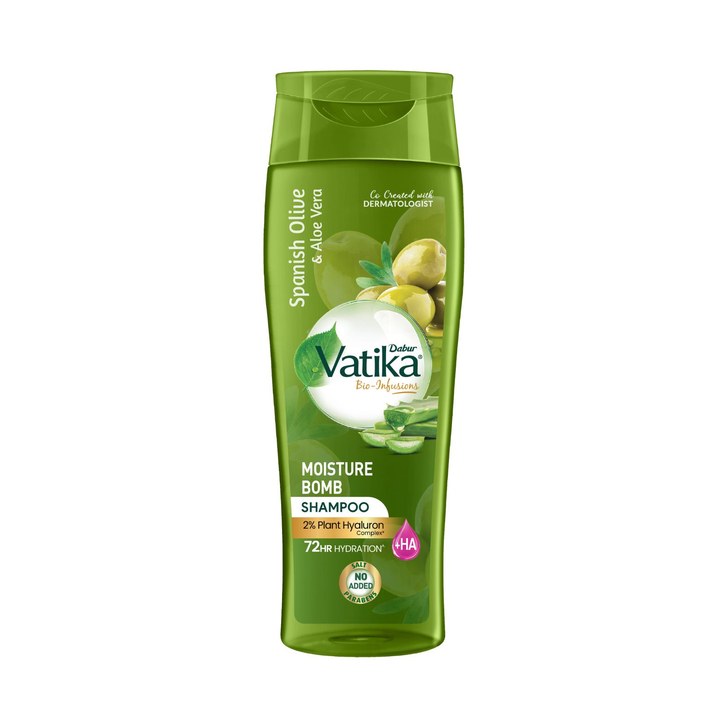 Dabur Vatika Moisture Bomb Shampoo with Spanish Olive & Aloe Vera - 400 ml