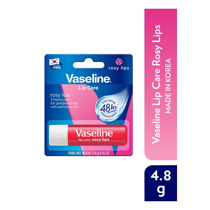 Vaseline Lip Care Tinted Lip Balm Stick for 48Hr Moisturization 4.8 g - Rosy Lips