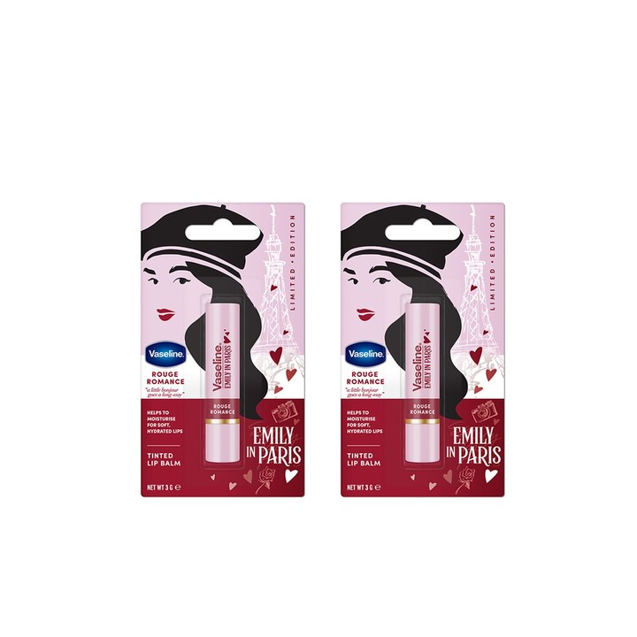 Vaseline Set of 2 Emily in Paris Limited Edition Lip Balm Stick 3g Each-Rouge Romance
