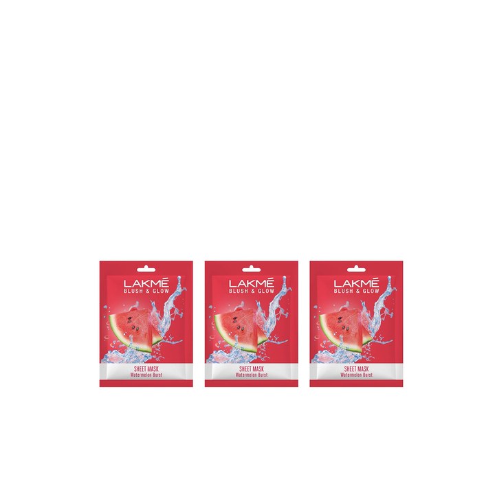 Lakme Set of 3 Blush & Glow Watermelon Sheet Mask 25 ml each