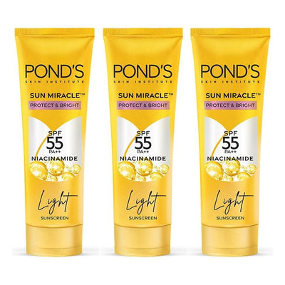 Ponds Set of 3 Sun Miracle SPF 50 PA+++ Creme Gel Sunscreen with Niacinamide - 50g each