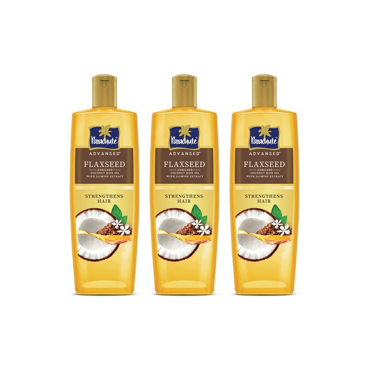 Parachute Set of 3 Advansed Flaxseed Enriched Coconut Hair Oil - 300 ml Each