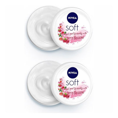 Nivea Set Of 2 Soft Light Berry Blossom Moisturiser 200 ml Each
