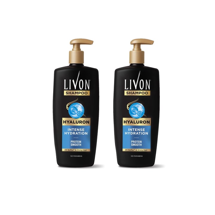 Livon Set of 2 Hyaluron Shampoo to Hydrate Dry & Dull Hair - 650 ml each