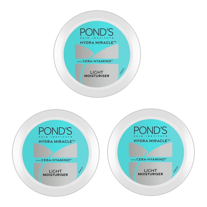 Ponds Set of 3 Hydra Miracle Light Moisturiser with Cera-Hyamino - 100ml each