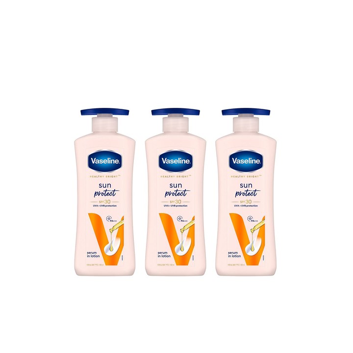 Vaseline Set of 3 Sun Protect SPF 30 Body Lotion with UVA + UVB PA+++ - 400ml Each