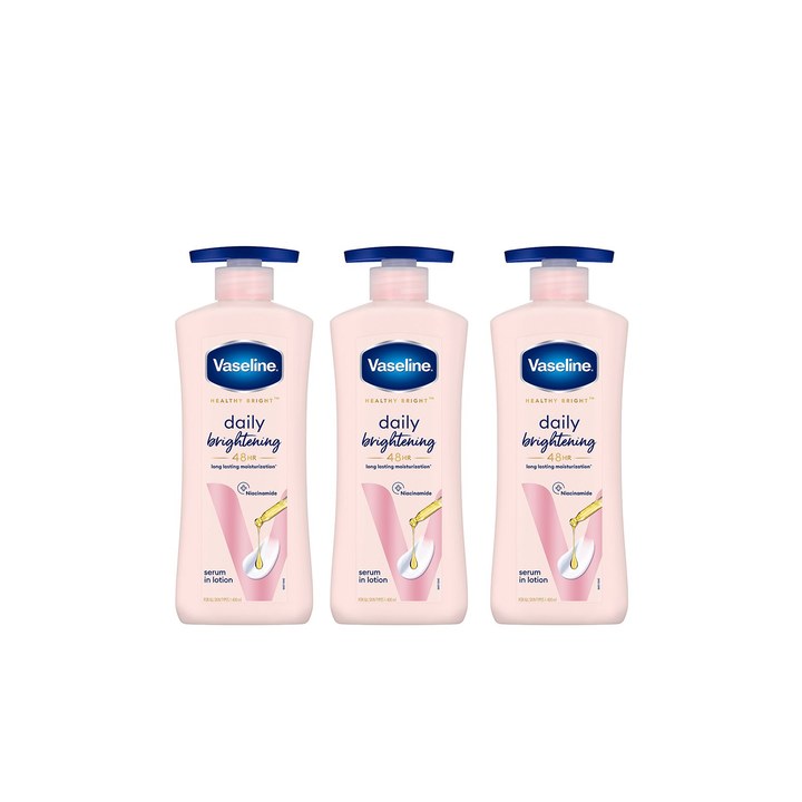 Vaseline Set of 3 Daily Brightening Body Lotion For Healthy & Glowing Skin - 400ml Each