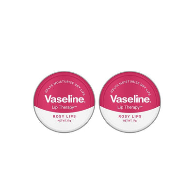 Vaseline Set of 2 Lip Therapy Tins For Moisturised & Soft Lips 17g each - Rosy Lips