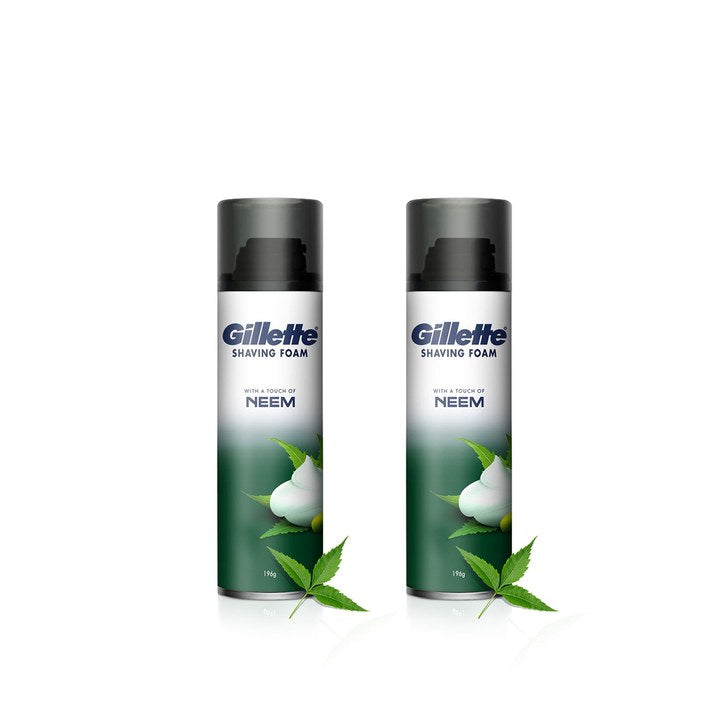 Gillette Men Set of 2 Pre-Shave Foam with Neem - 196g