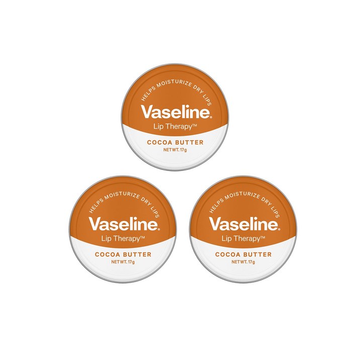 Vaseline Set of 3 Lip Therapy Cocoa Butter Lip Tin- 17g each