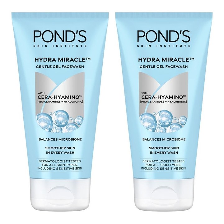 Ponds Set of 2 Hydra Miracle Gentle Gel Face Wash with Cera- Hyamino - 100g each