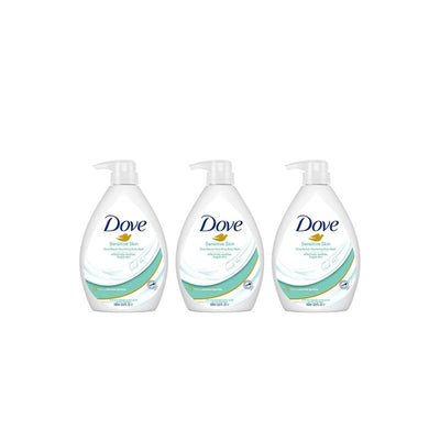 Dove Set of 3 Microbiome Gentle Nourishing Body Wash for Sensitive Skin - 1L Each