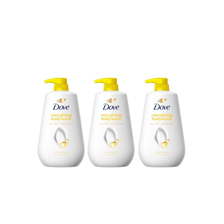 Dove Set of 3 Energising Bodywash with Triple Hydration Serum - 825 ml each