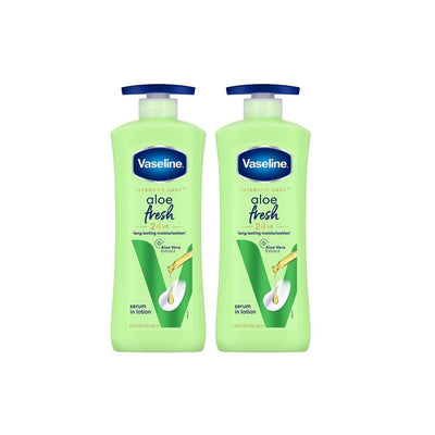 Vaseline Set Of 2 Aloe Fresh 24 Hrs Long Lasting Body Lotion - 600ml Each