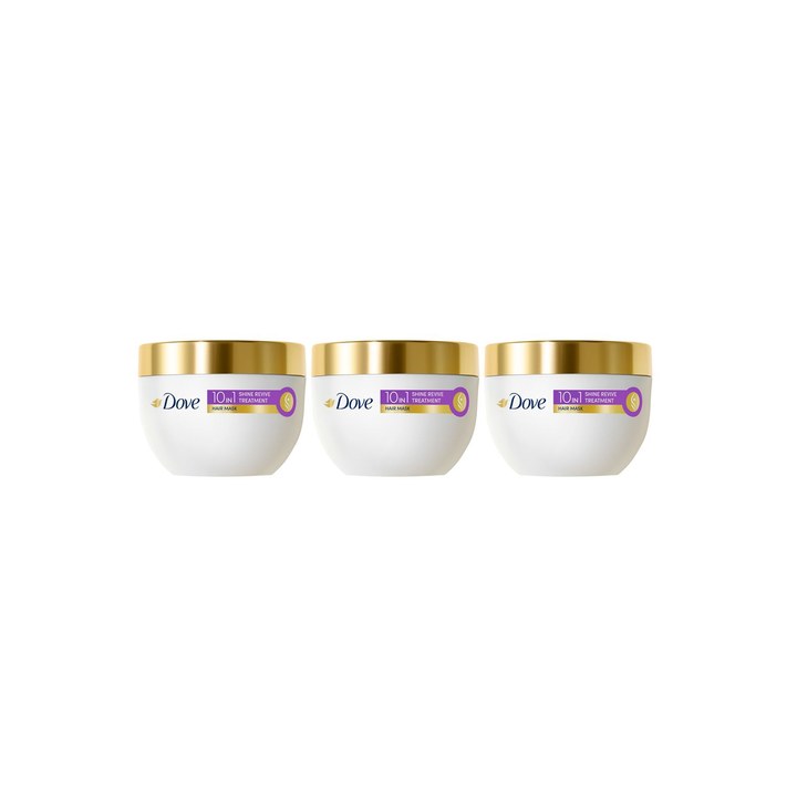 Dove Set of 3 Shine Revive Treatment 10-in-1 Hair Mask with Vitamin B6 & E - 300 ml each