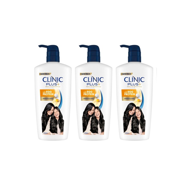 Clinic Plus Set Of 3 Strength & Shine Shampoo With Egg Protein - 650ml Each
