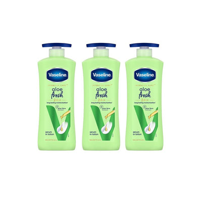 Vaseline Set Of 3 Aloe Fresh Long Lasting Hydrating Body Lotion - 600ml Each
