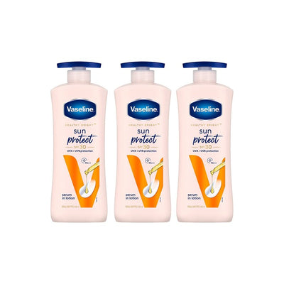 Vaseline Set Of 3 Sun Protect SPF 30 UVA + UVB Protection Body Lotion - 600ml Each