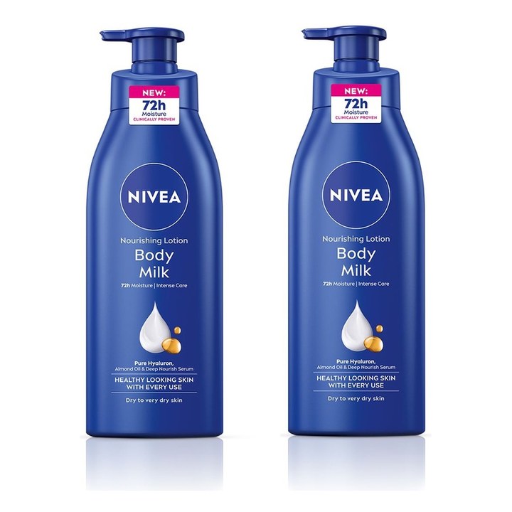 Nivea Set Of 2 Nourishing Body Milk With Almond Oil & Vitamin E - 400ml Each