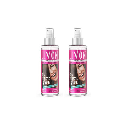Livon Set of 2 Anti Frizz Hair Serum With Argan Oil & Vitamin E - 200ml each