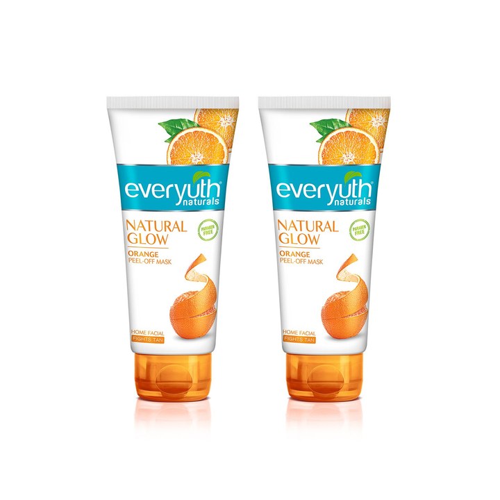everyuth Naturals Set of 2 Natural Glow Orange Peel-off Masks To Fight Tan - 100g each