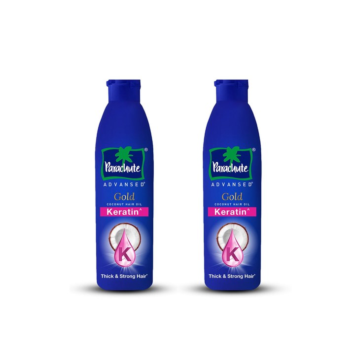 Parachute Set Of 2 Advansed Gold Keratin Coconut Hair Oil - 300ml Each