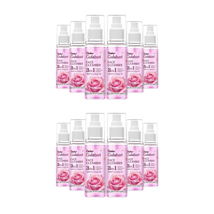 Dabur Set of 12 Gulabari Rose Glow Face Cleanser Spray - 100 ml each
