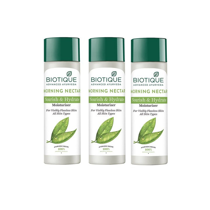 Biotique Set of 3 Morning Nectar Nourish & Hydrate Moisturizer - 190 ml each