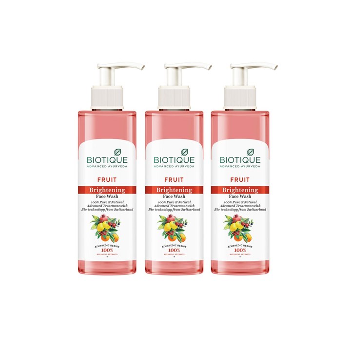 Biotique Set of 3 Fruit Brightening Pure & Natural Face Wash - 200 ml each
