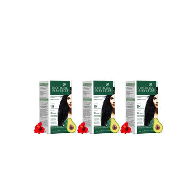 Biotique Set of 3 Herbcolor Conditioning Hair Colour - Natural Black 1N