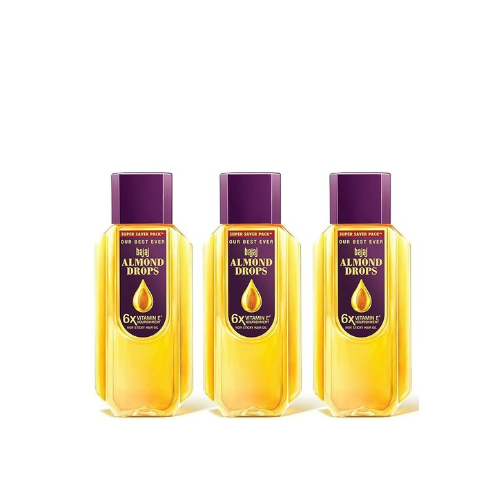BAJAJ CONSUMER CARE Set Of 3 Almond Drops 6X Vitamin E Hair Oil - 625ml Each