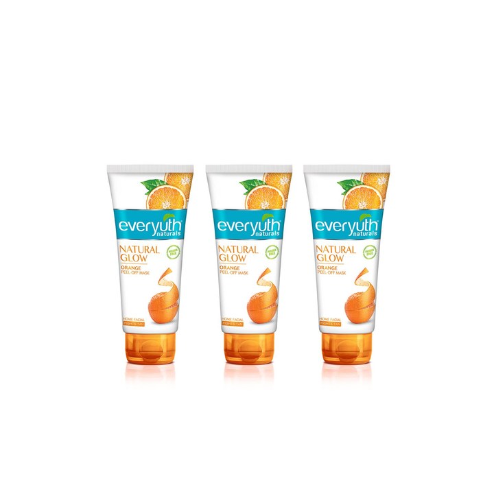 everyuth Set of 3 Naturals Natural Glow Orange Peel-off Mask To Fight Tan - 100g each