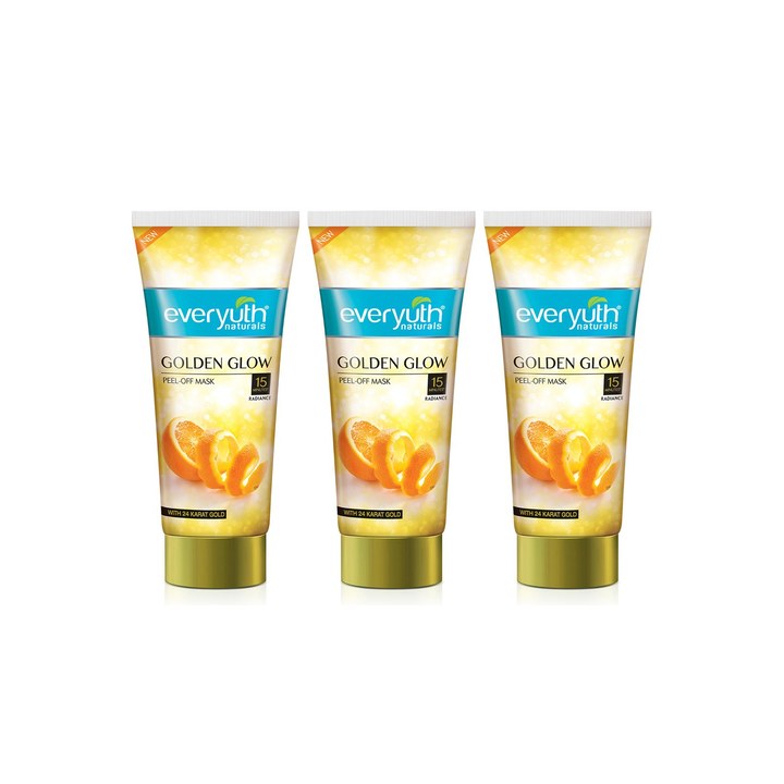 everyuth Set of 3 Naturals Advanced Golden Glow Peel-off Mask With 24K Gold - 100g each