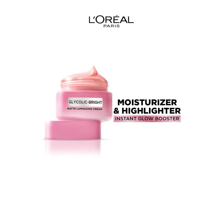 LOreal Paris Glycolic Bright Matte Luminizing Cream to Fade Dark Spots - 15 ml