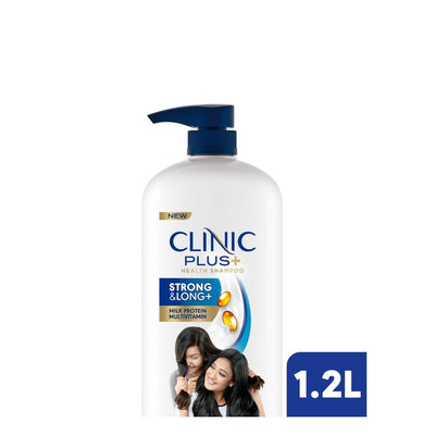 Clinic Plus Strong & Long Hairfall Control Shampoo with Milk Protein for Daily Use - 1.2L