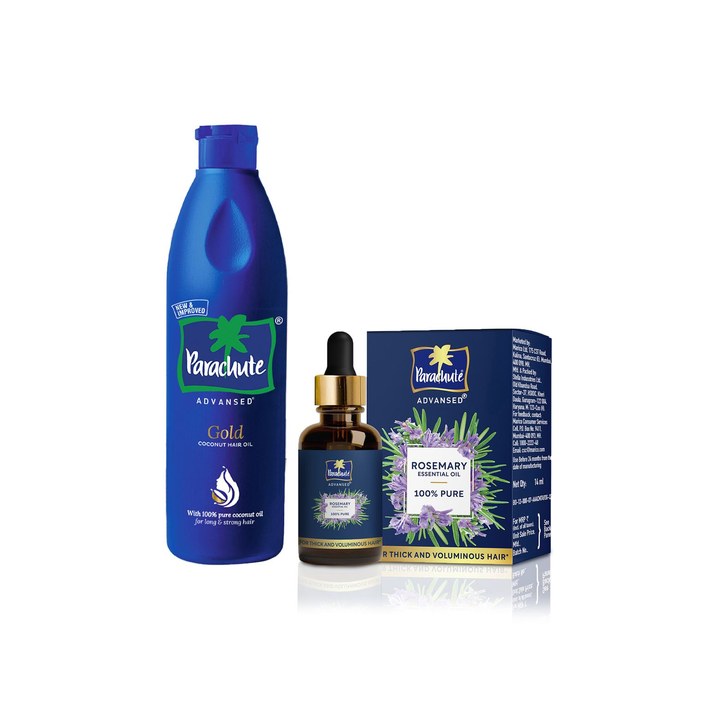 Parachute Advansed Set of Gold Coconut Hair Oil 400ml & Rosemary Essential Oil 14ml