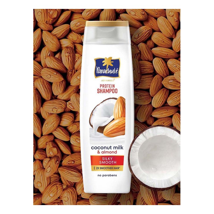 Parachute Advansed Silky Smooth Protein Shampoo with Coconut Milk & Almond - 340 ml