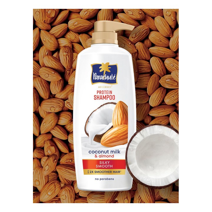 Parachute Advansed Silky Smooth Protein Shampoo with Coconut Milk & Almond - 650 ml